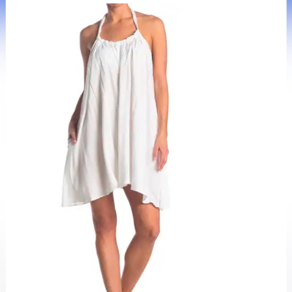 NWOT elan halter neck cover up dress, white